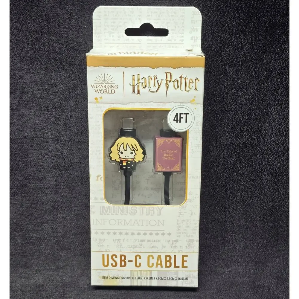 Harry Potter Sorting Hat Wall Charger & Hermione USB-C Cable 4 Feet